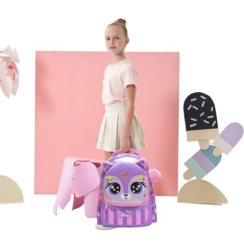 Backpacks for Girls School Bag Cute Girls Backpacks Ages 8-10 Kids Bookbag Set Travel Backpack for Preschool Kindergarten Elementary Students Backpack to School Supplies - color: 01 Purple