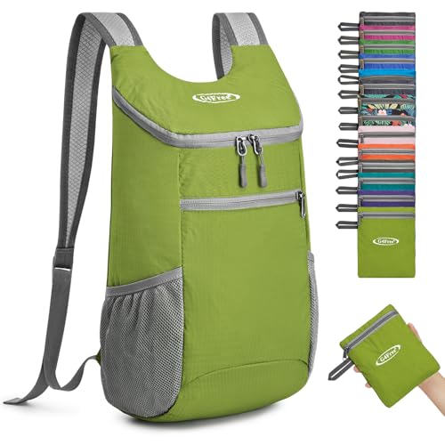 G4Free Lightweight Packable Hiking Backpack for Men Women Small Hiking Daypacks Foldable Shoulder Pack Casual Outdoor Bag 11L - color: Bright Green, size: Small