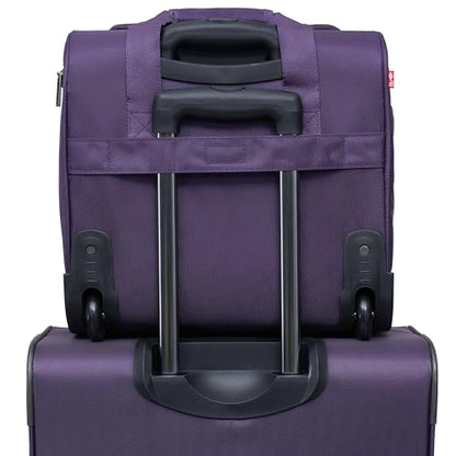 TPRC 15” Underseat Carry-On Luggage Airline Approved Personal Item with USB Charging Port, Purple - color: Purple