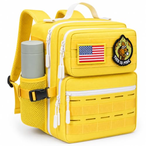 9L Mini Tactical Backpack for Men Women,Small Military Tactical Backpack for Sport,Gym,Hiking,Travel,Camping (Yellow) - color: Yellow