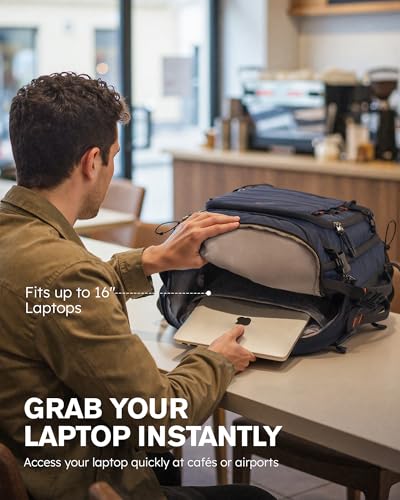 Tolaccea Travel Backpack Carry On 40L, Large Laptop Backpack with 3 Packing Cubes, Flight Approved Duffel Luggage Bag for Men Women, Water-resistant Business Rucksack Daypack, Fits 15.6" Laptop, Navy - color: Navy