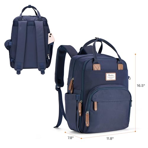 RUVALINO Diaper Bag Backpack, Multifunction Travel Back Pack Maternity Baby Changing Bags, Diaper Changing Totes, Waterproof and Stylish, Navy Blue - color: Navy Blue