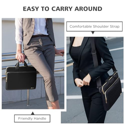 KIZUNA Laptop Sleeve Case 13 Inch Computer Shoulder Bag for 14" MacBook Pro M3 2023/M2 M1 Max /13.6" New MacBook Air M2/14 Lenovo ThinkPad X1 Carbon/Yoga C740 S740 C930/14 IdeaPad Flex 5i, Black - color: Black, size: 13-13.3 Inch