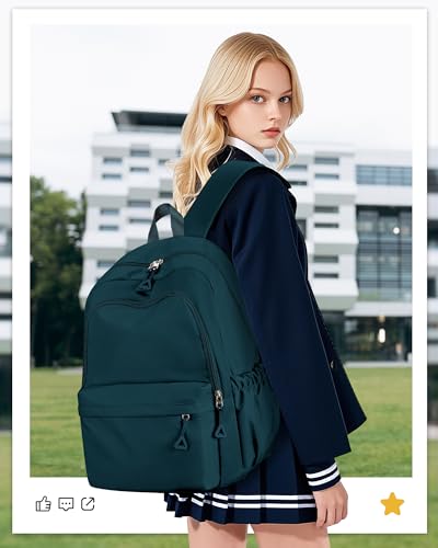 winspansy Backpack for School Teenage Girls Boys,Waterproof Lightweight School Bags Travel Daypack Simple Cute College Backpack Rucksack for Women Men fit 14 Inch Laptop,Peacock Blue - color: A2-peacock Blue