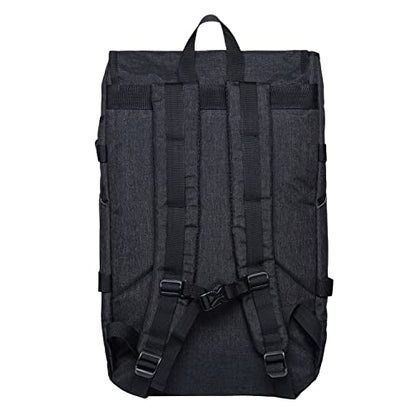 KAUKKO Laptop Backpack for Unisex, Casual Daypack Fits 15.6" Laptop (18-LINEN BLACK) - color: 18-linen Black