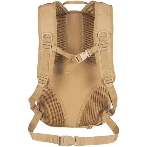 FOX OUTDOOR PRODUCTS Scout MOLLE Day Pack | Compact 20L Tactical Backpack with Hydration Sleeve for EDC, Hiking & Outdoor Use, Coyote - color: Coyote