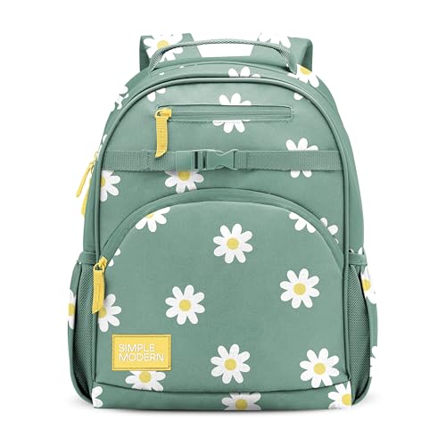 Simple Modern Medium Toddler Backpack for School Girls and Boys | Kindergarten Elementary Kids Backpack | Fletcher Collection | Kids - 15" tall | Sage Florals - color: -Sage Florals, style: Kids Medium