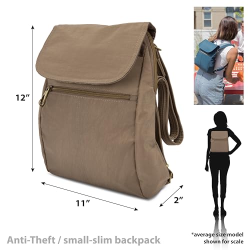 Travelon Anti-Theft Signature Slim Backpack - color: Sable