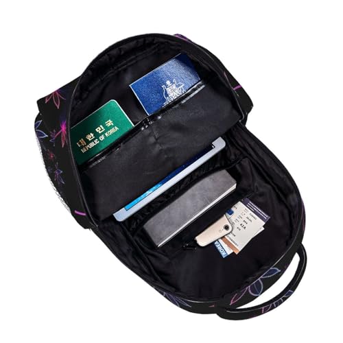 Lightweight Daypack Trippy Neon Purple Weedleaf Leaf Black, Casual Laptop Backpack with Multi Pockets for Work, Travel and Outdoor - color: Pattern (9)