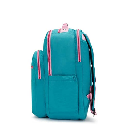 Kipling Women's Seoul Extra Large 17" Laptop Backpack, Durable, Roomy with Padded Shoulder Straps, Built-In Protective Sleeve - color: Striking Blue, size: 13.5''L x 17.75''H x 9''D