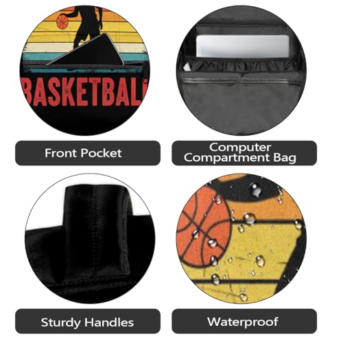 School Backpack Travel Bag for Women & Men - Basketball Lightweight Boys Girls Bookbag Daypack Fits 15.6 Inch Laptop for College Students, Middle High School, Teens