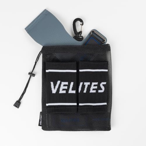Velites - Official Crossfit® Games Quad Ultra Grips - No Chalk and Smooth Bars - Wristbands and Carry Bag Included - Pull-ups, Muscle-ups and Toes to bar - color: Grey, size: Medium