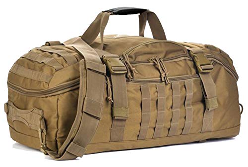 Miramrax Travel Duffle Bag Backpack for Men - Large Tactical Bags Weekender Gym Bag for Overnight Traveling Military Workout Deployment Sports (Coyote, 80L) - color: Coyote, size: 80L