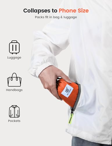 SKYSPER Hiking Backpack Ultralight Packable RFID Travel Daypack Small Nylon Stuff Pack 16L Outdoor Bag for Women Men - color: Orange