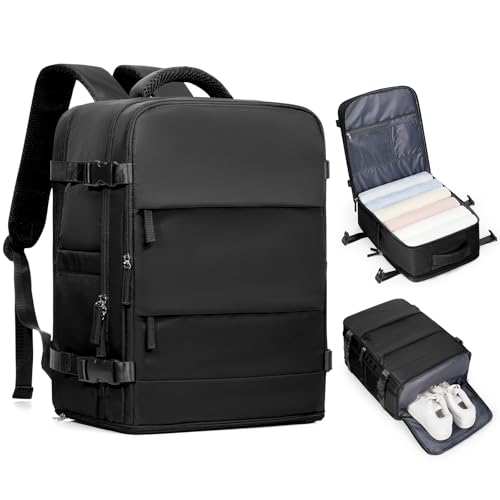 coofay Black Travel Backpack Carry on Flight Approved Mochila De Viaje Personal Item Backpack for Airlines Frontier Airlines Personal Item Bag Large Backpack for Travel Backpacks for Men Women - color: A-black, size: Small