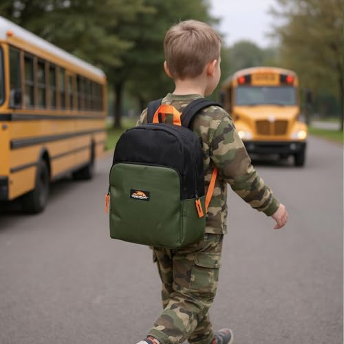 Trail maker 15 Inch Backpack for Kids, Preschool, Elementary & Middle School Students – Spacious Bookbag with Large Front Pocket, Adjustable Straps, Fits up to 13 Inch Laptop (Green) - color: Green