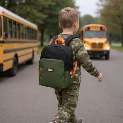 Trail maker 15 Inch Backpack for Kids, Preschool, Elementary & Middle School Students – Spacious Bookbag with Large Front Pocket, Adjustable Straps, Fits up to 13 Inch Laptop (Green) - color: Green