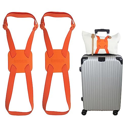 Luggage Straps Bag Bungees add a Bag, Luggage Bungee for suitcases Elastic Strap Belt- 2 Pack (Orange-2) - color: Orange-2