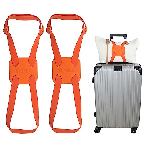 Luggage Straps Bag Bungees add a Bag, Luggage Bungee for suitcases Elastic Strap Belt- 2 Pack (Orange-2) - color: Orange-2