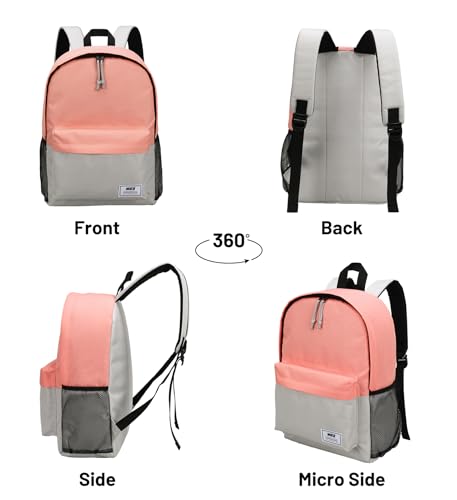 MIER Insulated Backpack Cooler Small Leakproof Lightweight Cute for Women Men to Work, Picnics, Camping, Park Day Trips, 15 L - color: Pink/gray