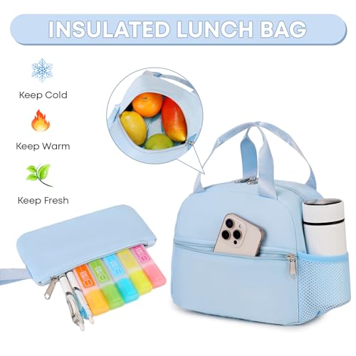 3PCS Student Backpack For School Women College Middle High Teen Girls Bookbag Waterproof Laptop Bag Grey - color: Grey