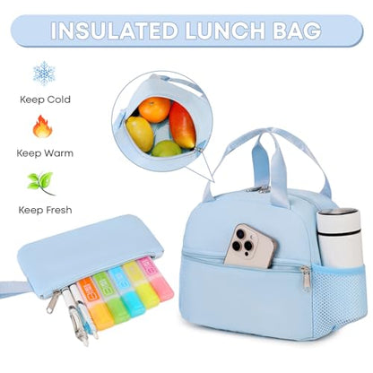 3PCS Student Backpack For School Women College Middle High Teen Girls Bookbag Waterproof Laptop Bag Grey - color: Grey