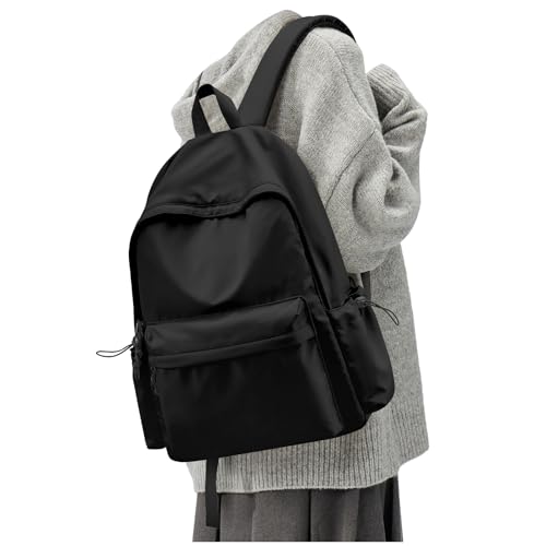 Classic Large Black Backpack For Women,Waterproof High School Bookbag,Lightweight Casual Travel Daypack,College Backpack Men,Middle School Bag For Girls Boys - color: A8-black