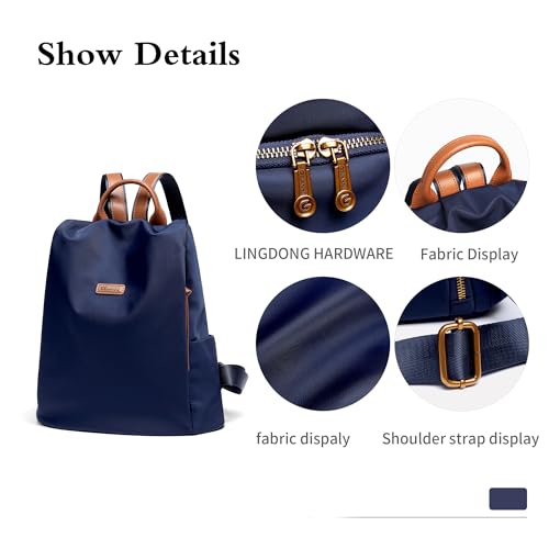 Women's Backpack Purse Nylon Anti-theft Casual Water Resistant Lightweight Small Shoulder Bags 2026 for Travle Cute Fashion Camping Bag for Work Daily Going Out Dackpack Ladies Navy Blue - color: Navy Blue