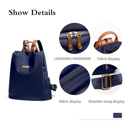 Women's Backpack Purse Nylon Anti-theft Casual Water Resistant Lightweight Small Shoulder Bags 2026 for Travle Cute Fashion Camping Bag for Work Daily Going Out Dackpack Ladies Navy Blue - color: Navy Blue