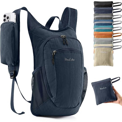 Uselike 10L Small Hiking Backpack Travel Daypack Lightweight Packable Back Pack for Women Men(Dark Navy) - color: Dark Navy