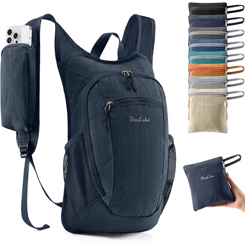 Uselike 10L Small Hiking Backpack Travel Daypack Lightweight Packable Back Pack for Women Men(Dark Navy) - color: Dark Navy