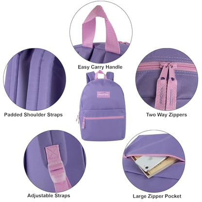 Trail maker Classic 17 inch Backpacks with Adjustable Padded Straps | School Backpacks for Girls, Boys (Purple) - color: Purple