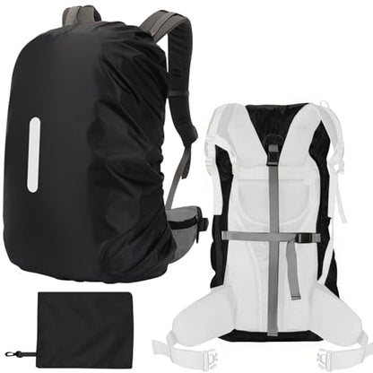 15-110L Waterproof Backpack Rain Cover, Ultralight Rucksack Rain Cover with Reflective Strip & Anti-Slip Cross Buckle Straps & Storage Pouch for Hiking Camping Outdoor Traveling (Black) - color: 85-110L, Black