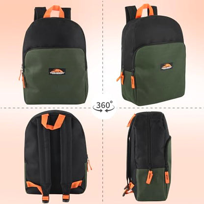 Trail maker 15 Inch Backpack for Kids, Preschool, Elementary & Middle School Students – Spacious Bookbag with Large Front Pocket, Adjustable Straps, Fits up to 13 Inch Laptop (Green) - color: Green