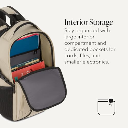 SwissGear 1900 Mini ScanSmart 16-Inch Backpack, Fits Up to 13-Inch Laptop, RFID Protection & ScanSmart TSA-Friendly Compartment, Oatmeal - color: Oatmeal
