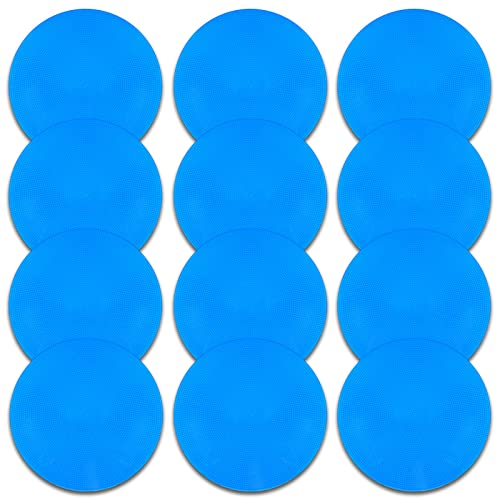 Poly Spot Markers 4inch/9 inch Non-Slip Rubber Agility Markers Flat Field Cones Floor Dots for Football, Soccer, Basketball Training Markers, School Activities, Exercise Drills, Social Distancing - style: 9inch 12Pcs(Blue)