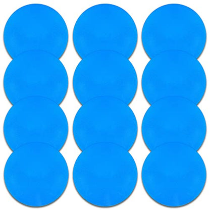 Poly Spot Markers 4inch/9 inch Non-Slip Rubber Agility Markers Flat Field Cones Floor Dots for Football, Soccer, Basketball Training Markers, School Activities, Exercise Drills, Social Distancing - style: 9inch 12Pcs(Blue)