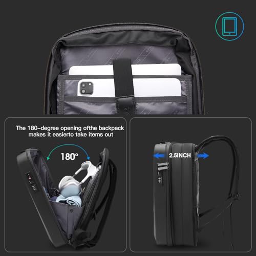 BANGE Laptop Anti-theft backpack Hard Shell Expandable Commute backpack can Hold 15.6 inch laptop for men and women
