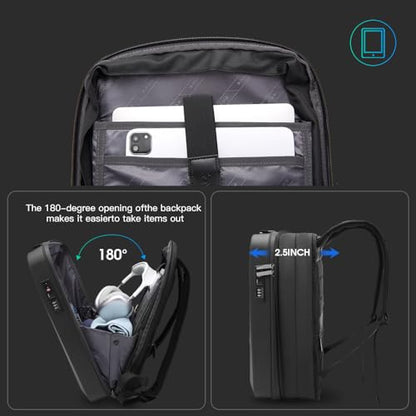 BANGE Laptop Anti-theft backpack Hard Shell Expandable Commute backpack can Hold 15.6 inch laptop for men and women
