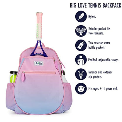 Ame & Lulu Kids Big Love Tennis Backpack - color: Pink & Blue Sorbet