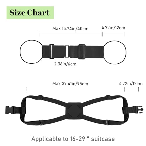 Multi Use Strong Adjustable Luggage Connector Straps for Suitcases,3 Pack Flexible Luggage Accessories Elastic Fastening Bag Strap (Black-3pcs) - color: Black-3pcs