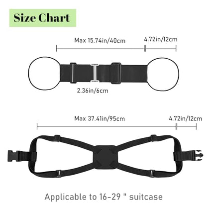 Multi Use Strong Adjustable Luggage Connector Straps for Suitcases,3 Pack Flexible Luggage Accessories Elastic Fastening Bag Strap (Black-3pcs) - color: Black-3pcs