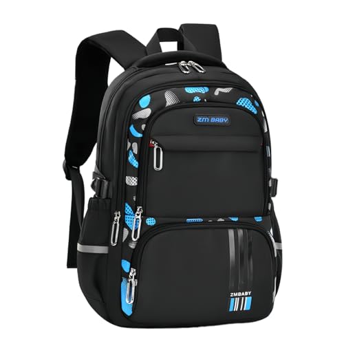 Bansusu Camo Backpacks for Boys Middle School Elementary, Camouflage School Bags Bookbags Kids Back Packs for Teens Boys - color: Style D - Black/Blue