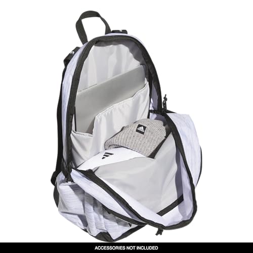 adidas Prime 7 Backpack for Laptop, School and Travel, 37L - color: Two Tone White/Black