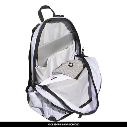 adidas Prime 7 Backpack for Laptop, School and Travel, 37L - color: Two Tone White/Black