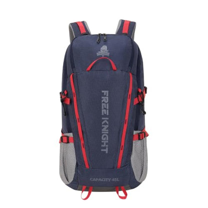 Bseash 45L Waterproof Hiking Camping Backpack with Rain Cover, Outdoor Sport Travel Bag Daypack for Climbing Skiing Cycling (Navy Blue) - color: Navy Blue