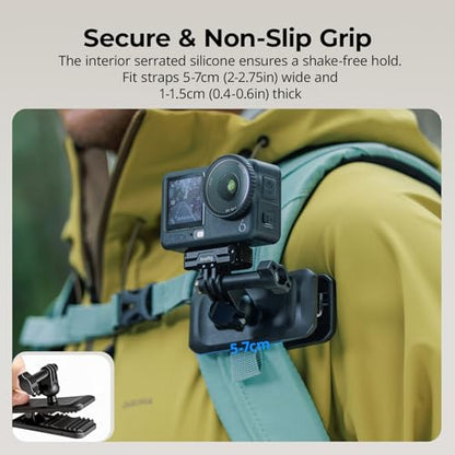 SMALLRIG Magnetic Backpack Strap Clip Mount for GoPro Hero 13/12/11/10, for DJI Osmo Nano Action 6/5 Pro/4/3/Pocket 3, for Insta360 X5/4/3/Ace Pro 2, with Ball Head Adapter Base Mantis Hook - 5722 - style: Backpack Clip Strap