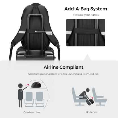 Swissdigital Design Travel Backpack for Men with USB Charging Port SD803-02 - color: Black/Grey