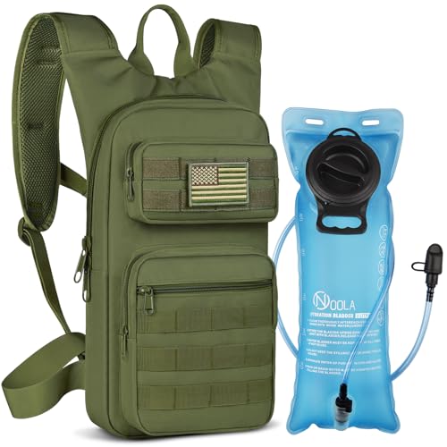 NOOLA Hydration Backpack with 3L TPU Water Bladder, Tactical Molle Water Backpack for Men Women, Hydration Pack for Hiking, Biking, Running and Climbing - color: Army Green