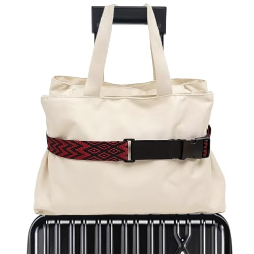 Adjustable Black Luggage Connector Straps for Suitcases | Handle Wrap | Secure Multiple Bags Hands-Free | Stylish Designs Fit Away/Travelpro Luggage | Business Trip & Travel - color: Luggage Strap-Black-06